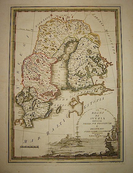 Cassini Giovanni Maria (1745-1824) Il Regno di Svezia diviso nelle sue Provincie e delineato sulle ultime osservazioni 1796 Roma 